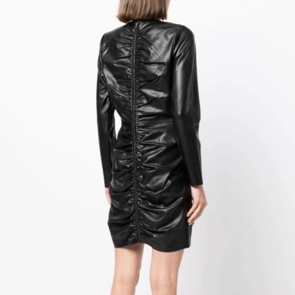Veronica Beard Bernadette Vegan Leather Dress - Picture 2 of 7